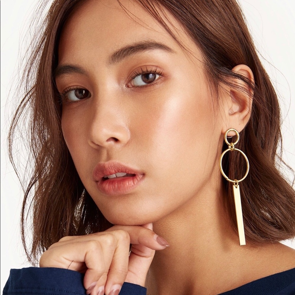 Double Hoop Bar Earrings